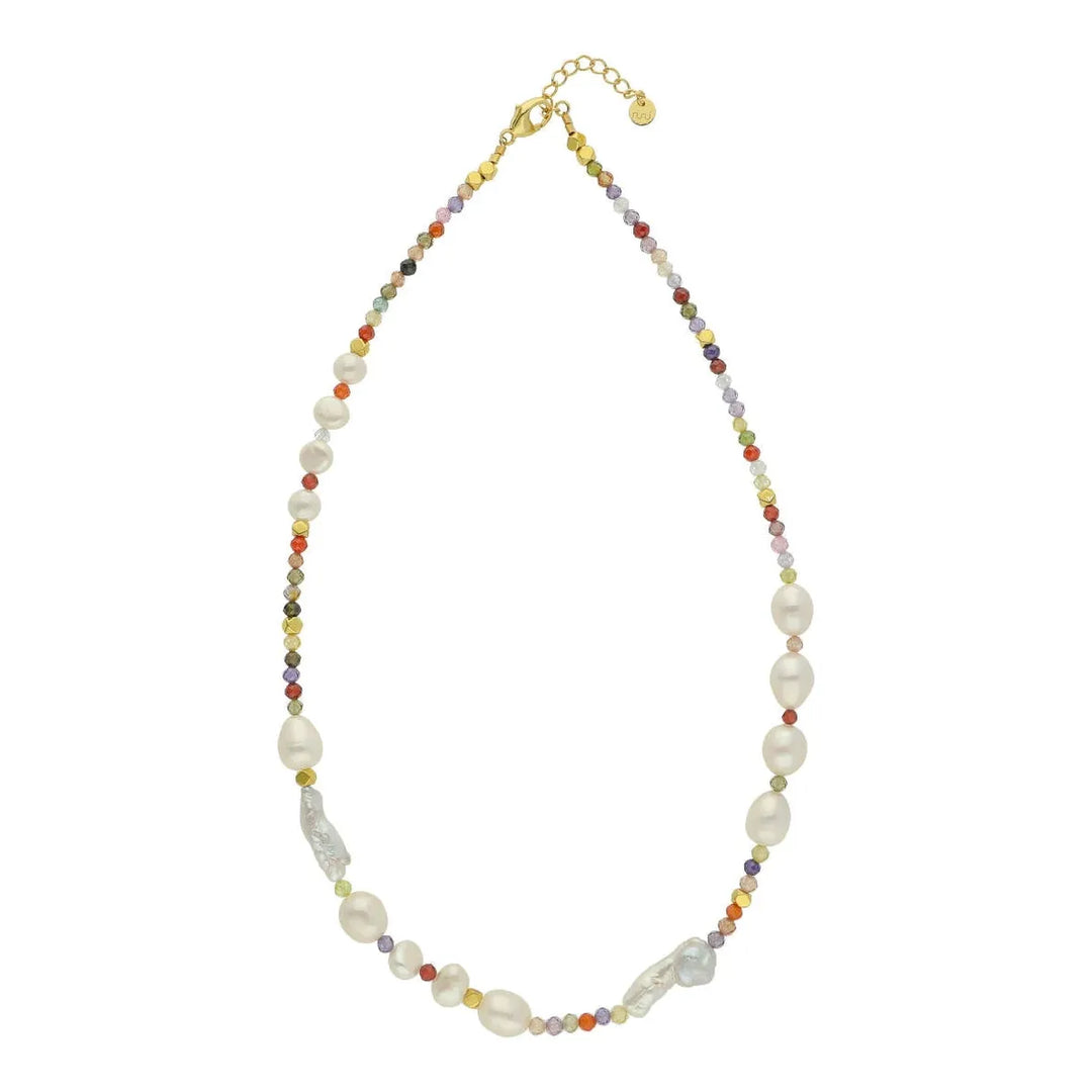 Nuni | Halskæde | Deva, pearl light multi/gold