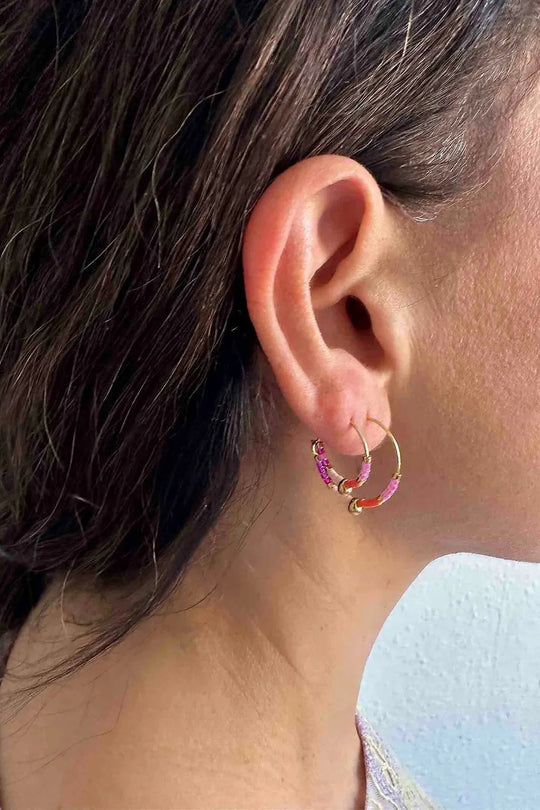 Nuni | Øreringe | Regitze hoops, coral love