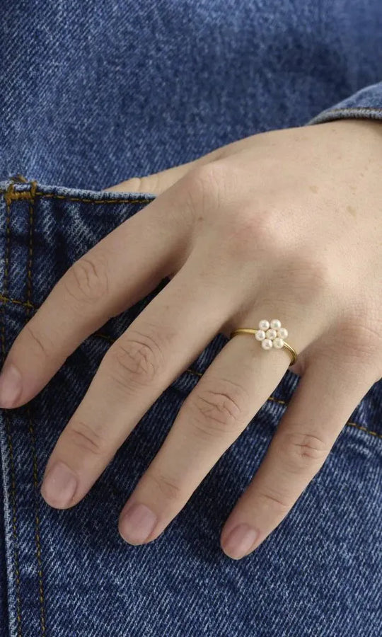 Ring | Pernille Corydon Ocean Bloom Ring, forgyldt sølv