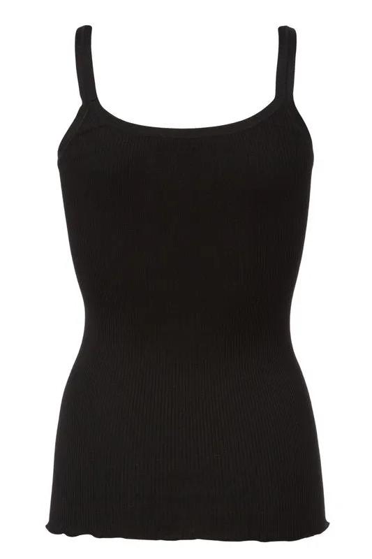 Silketop | ROSEMUNDE Top med smalle stropper, 5207 black