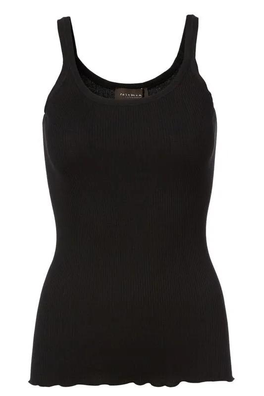 Silketop | ROSEMUNDE Top med smalle stropper, 5207 black