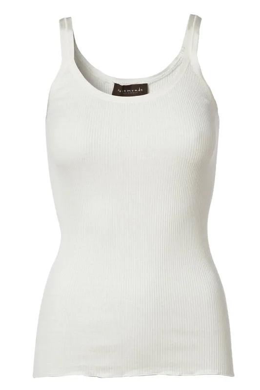 Rosemunde | Silketop | Top med smalle stropper, 5207 new white
