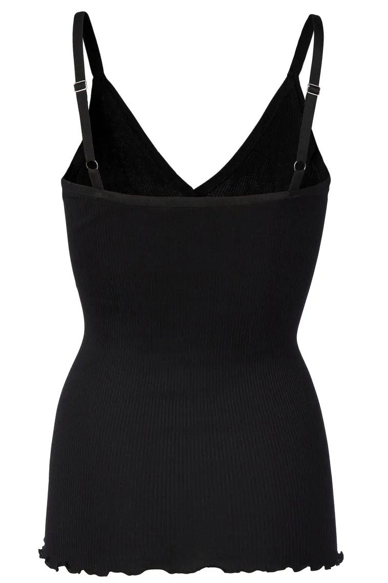 Rosemunde | Silketop | Top med v-udskæring, 5166 black