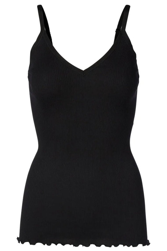 Rosemunde | Silketop | Top med v-udskæring, 5166 black