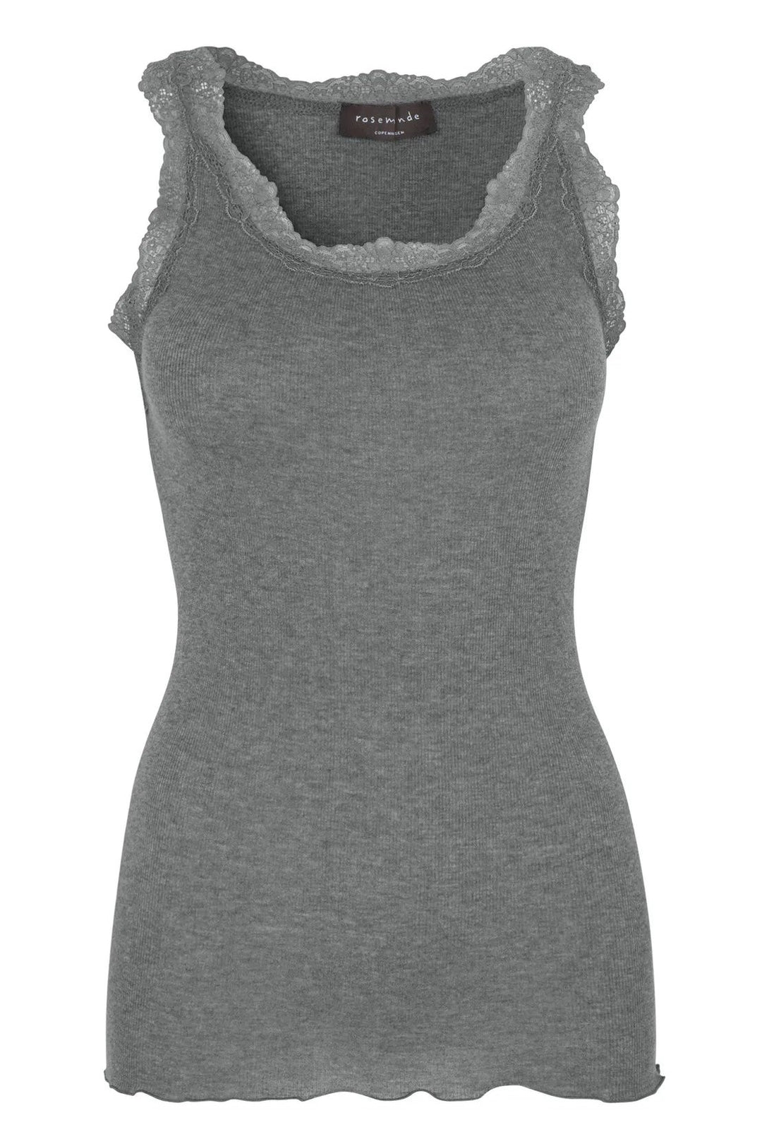 Top | ROSEMUNDE Wool Top, ikonisk uldtop med blonder i grå