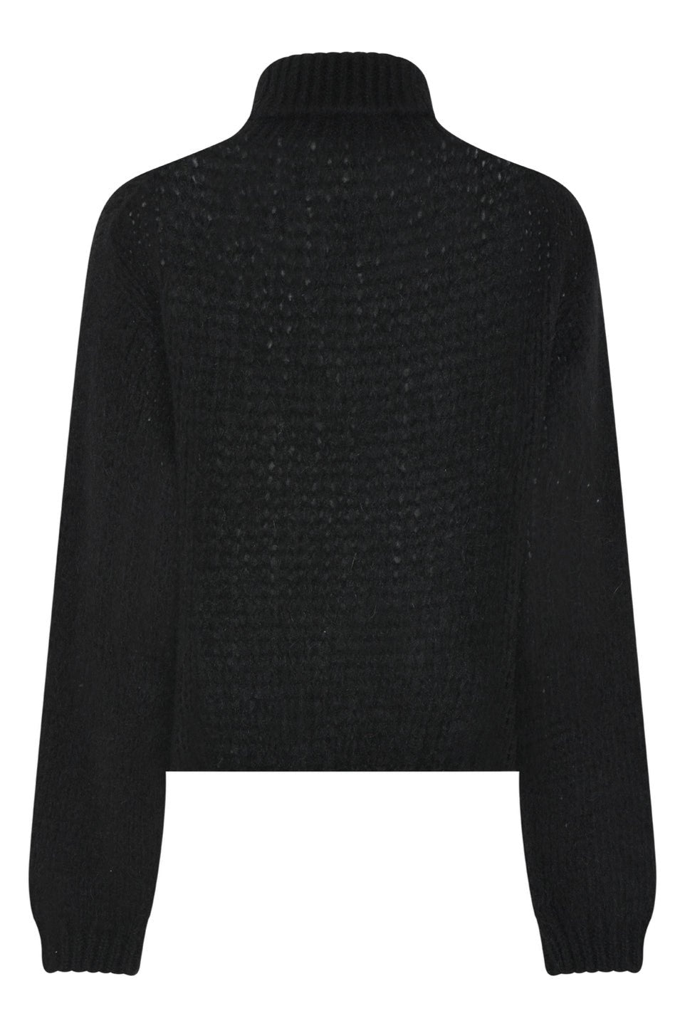 La Rouge Sally Knit Rollerneck Sweater – Sort Rullekrave i Mohairblanding