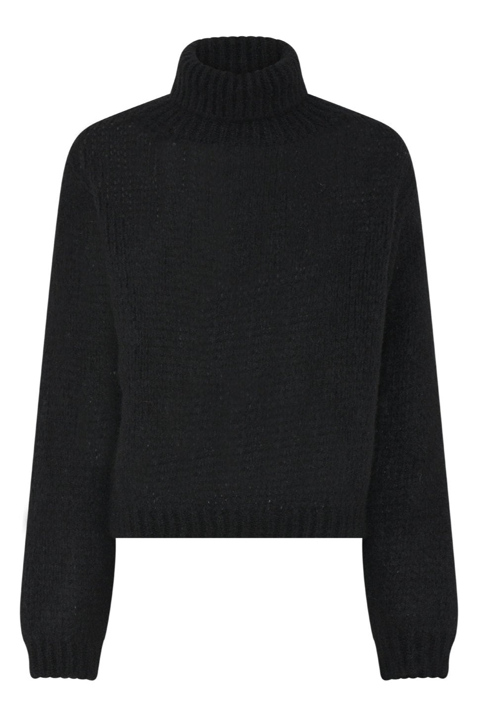 La Rouge Sally Knit Rollerneck Sweater – Sort Rullekrave i Mohairblanding