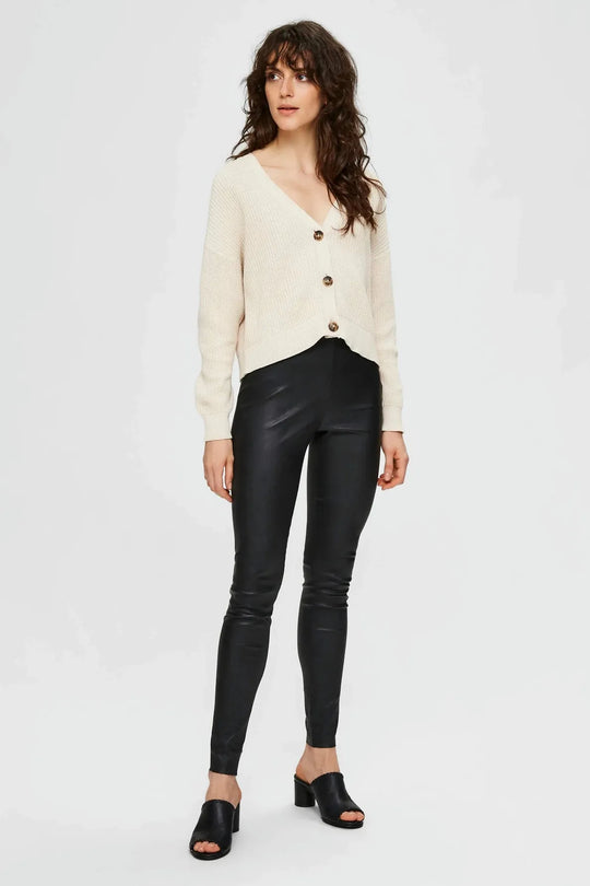 KØB Selected Femme 100% Lammeskinds leggings