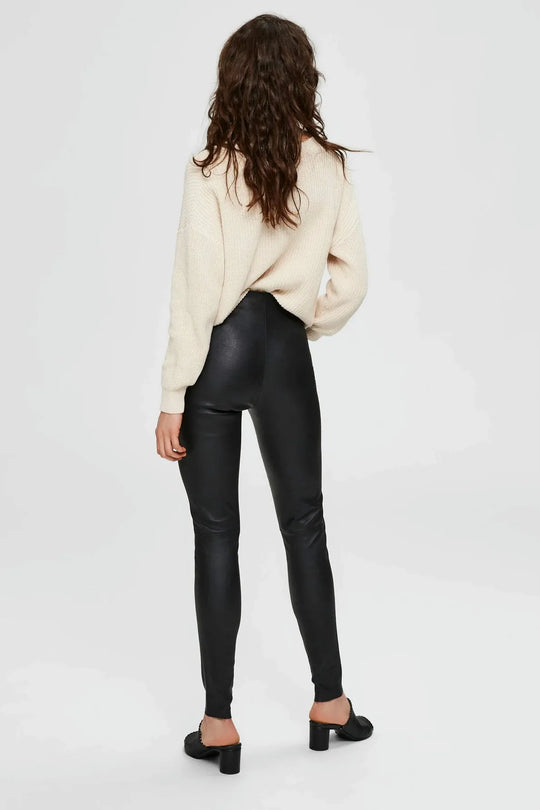 KØB Selected Femme 100% Lammeskinds leggings