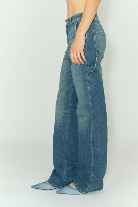 Tomorrow | Jeans | Brown Worker Jeans Wash Quebec, denim blue