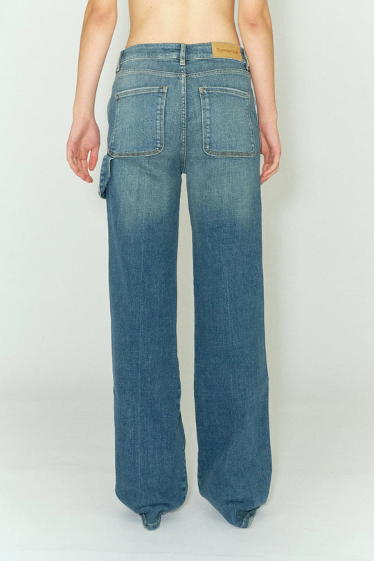 Tomorrow | Jeans | Brown Worker Jeans Wash Quebec, denim blue