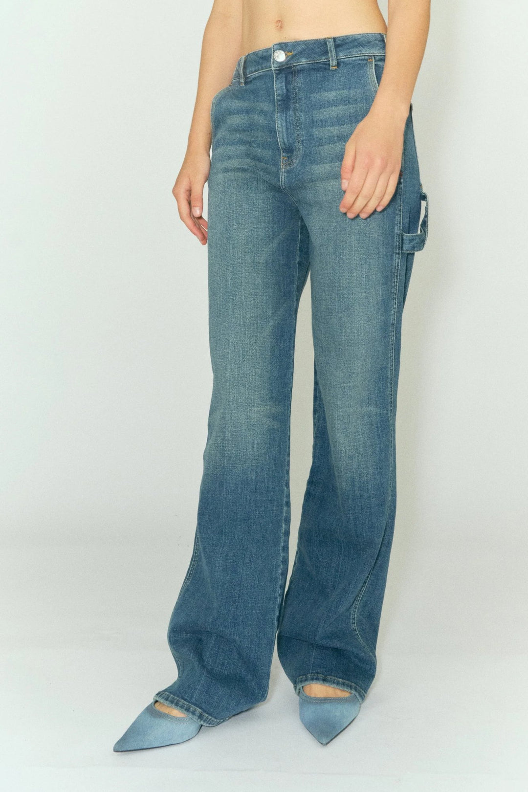 Tomorrow | Jeans | Brown Worker Jeans Wash Quebec, denim blue