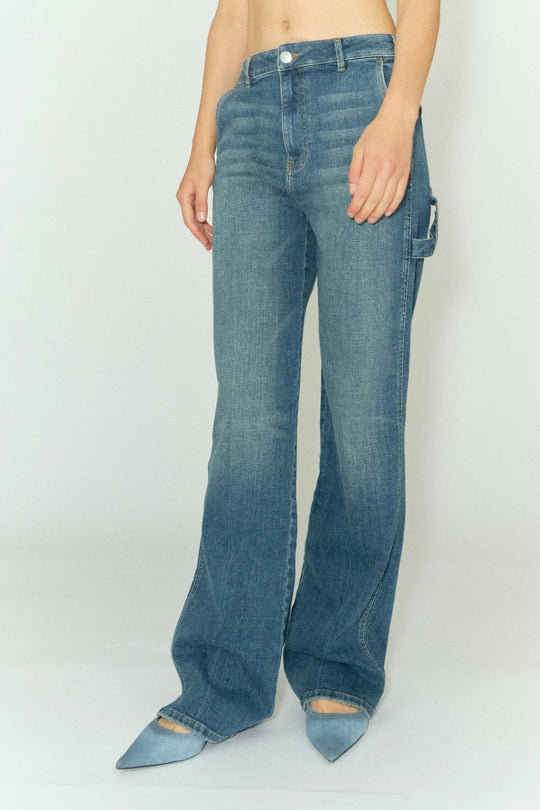 Tomorrow | Jeans | Brown Worker Jeans Wash Quebec, denim blue