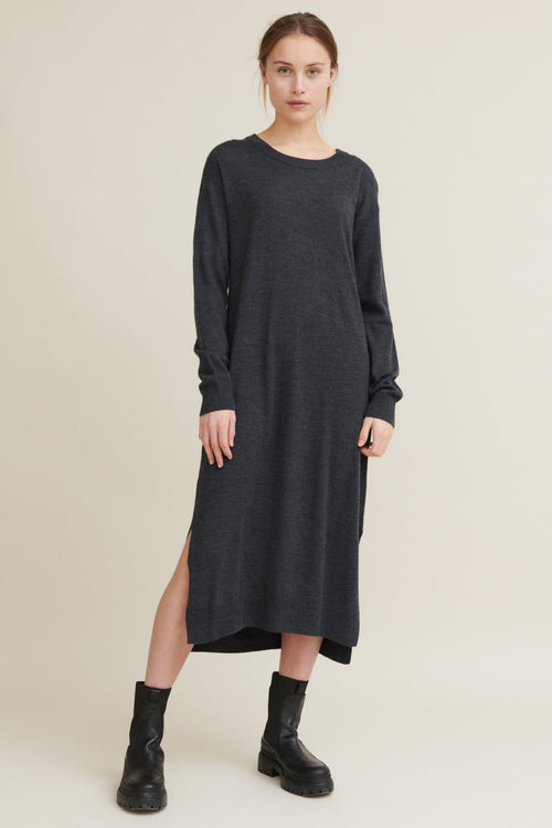 Basic Apparel | Kjole | Vera Long Dress, dark grey melange