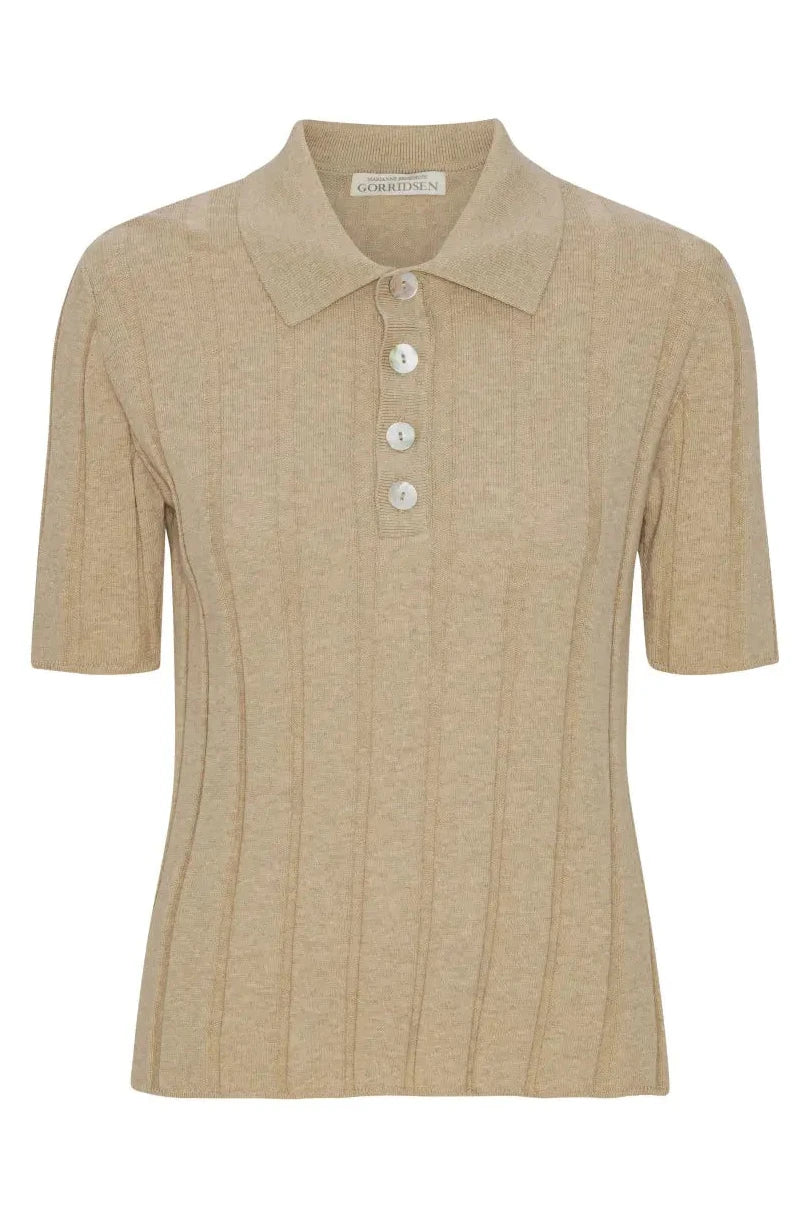 Gorridsen | Bluse - GOTS-certificeret bomuld  | Victoria Polo, desert