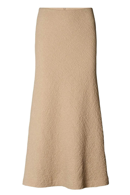 Rabens Saloner | Nederdel | Beatriz Crumpled bias long skirt, oatmeal