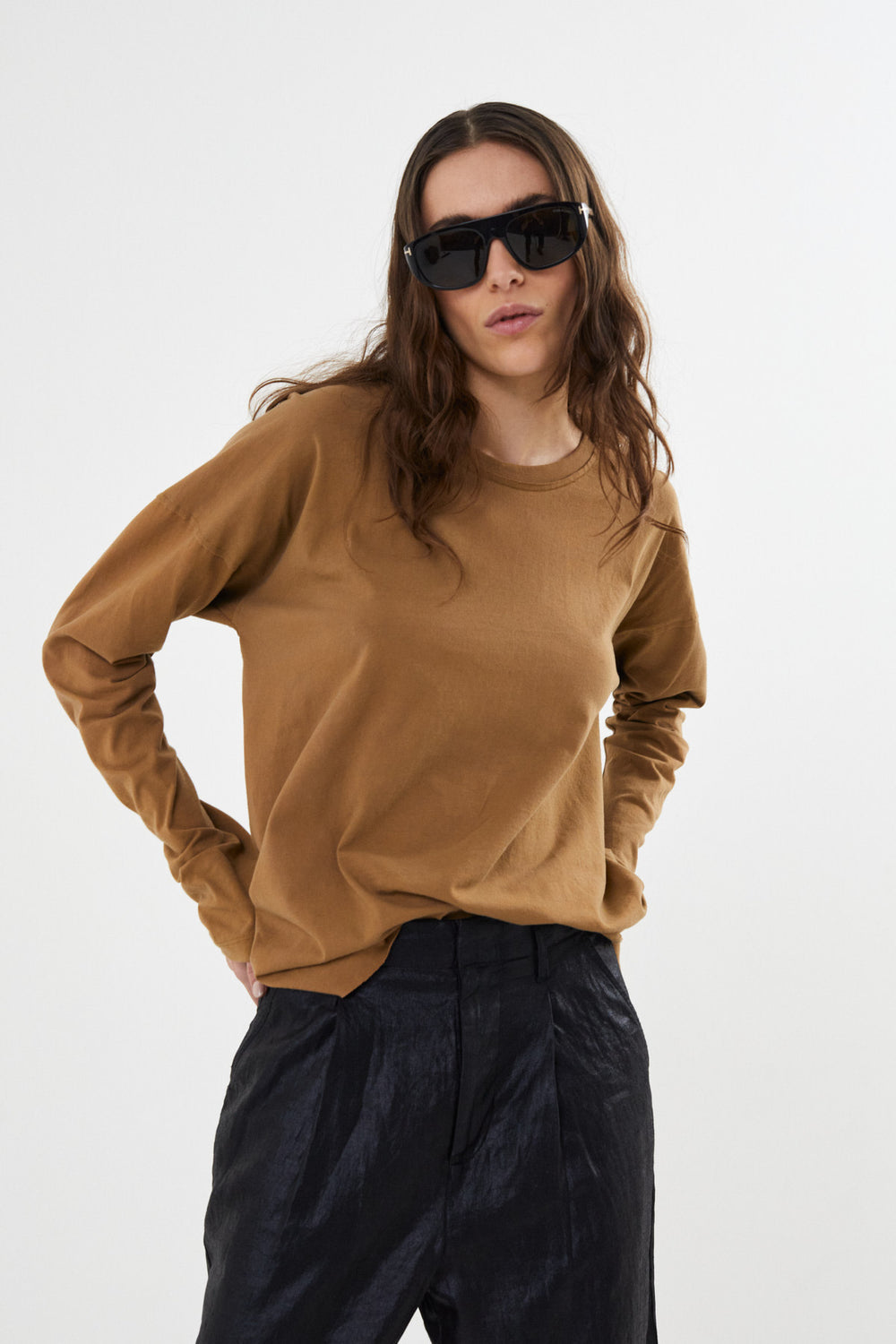 Rabens Saloner | Bukser | Raina Glazed Pleat Pants, black