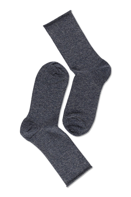 Note by Syversen | Strømper | Viscose/ angora roll top, antracite