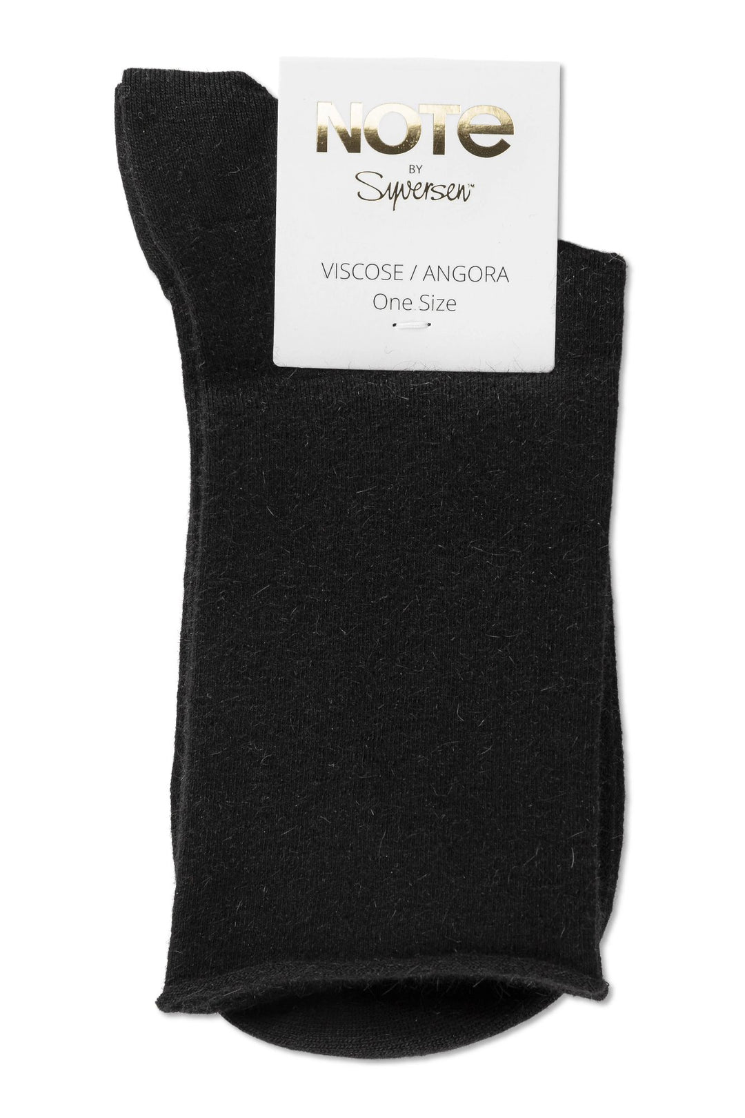 Note by Syversen | Strømper | Viscose/ angora roll top, black