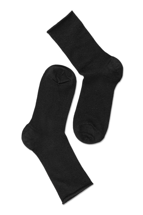 Note by Syversen | Strømper | Viscose/ angora roll top, black