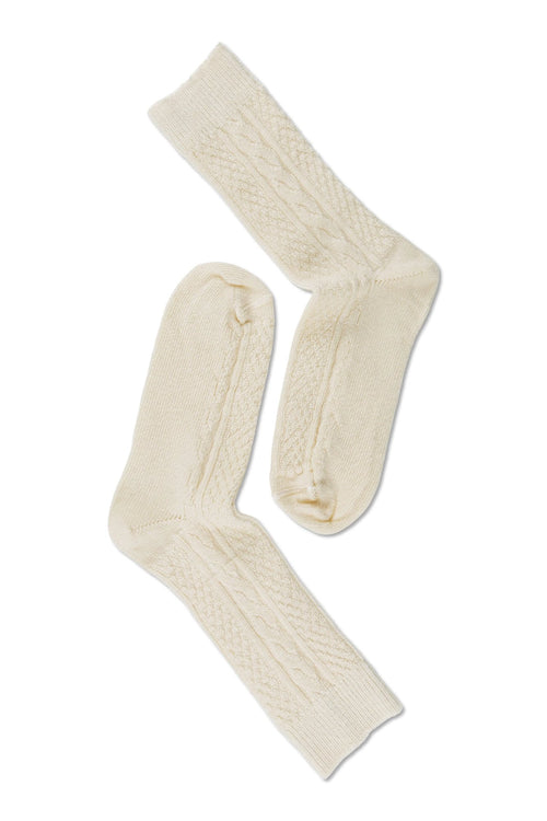 Note by Syversen | Strømper | Wool cable, offwhite