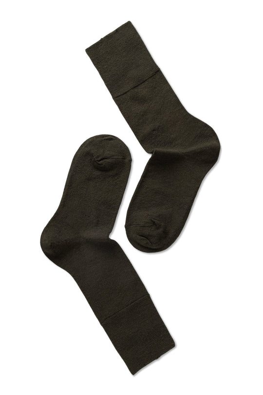 Uldstrømper | Note by Syversen Fine wool comfort top, olive