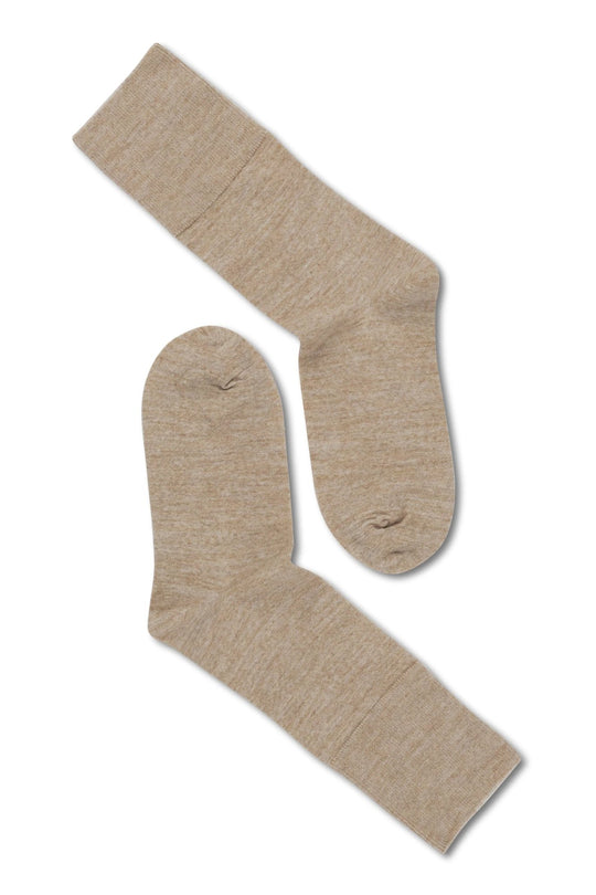 Uldstrømper | Note by Syversen Fine wool comfort top, sand
