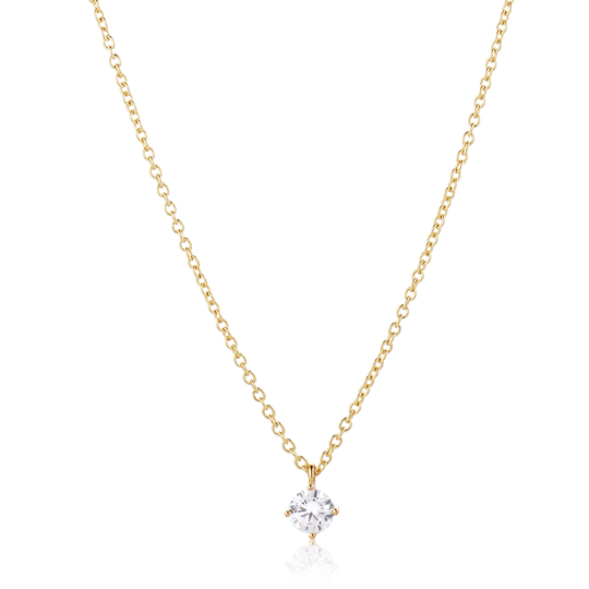 Alura Eclipse halskæde 03 i 18K guldbelagt sterlingsølv med et kubisk  vedhæng med zirkonia.