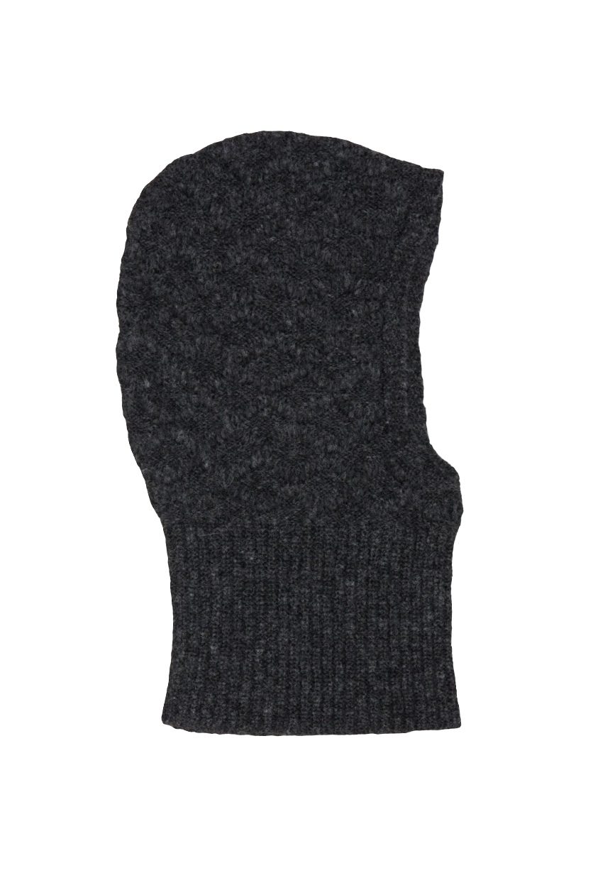 Becksöndergaard Cable Balaclava | Varm og Stilfuld i Alpaca og Uld i Grey Melange