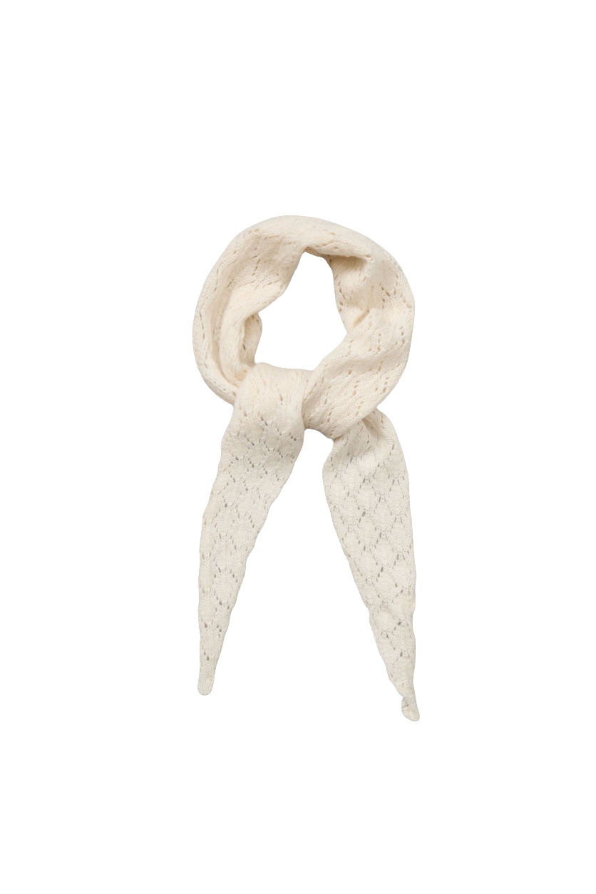 Becksöndergaard Woona Opalia Scarf – Elegant Uldtørklæde i Birch White
