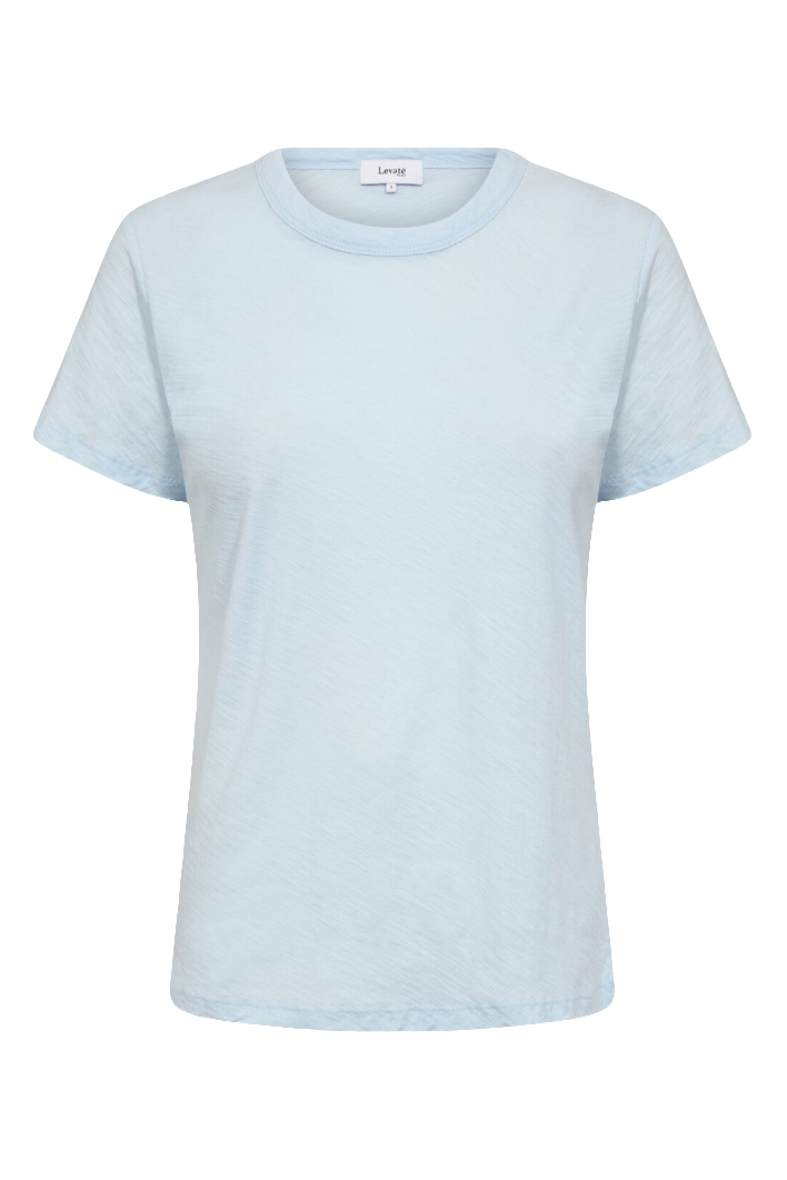Leveté Room LR-Any 1 T-shirt i 100 % økologisk bomuld med ribbet crew neck, korte ærmer og regular fit. Light blue.