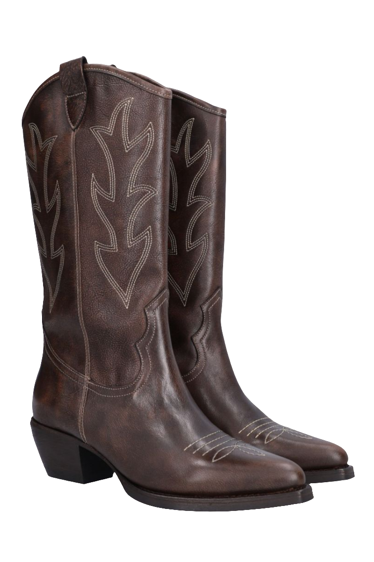 Billi Bi | Cowboy støvler | Washed Itaca Boots, brown