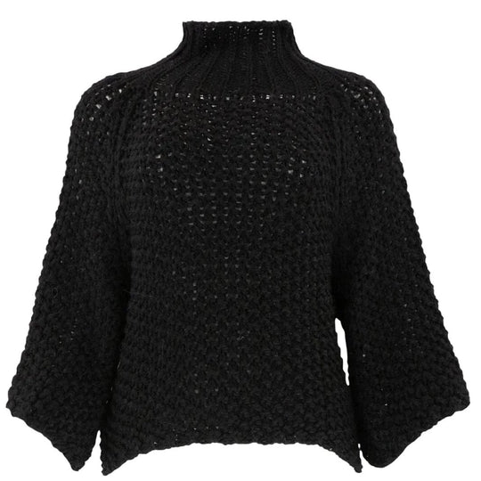 Strikket sweater | Continue Annie knit, black
