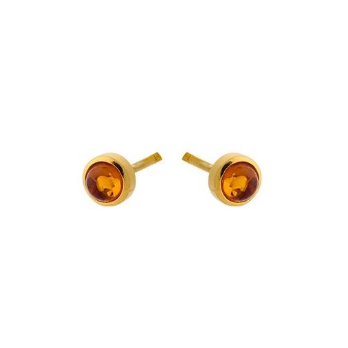 Pernille Corydon | Ørestikker | Amber glow earsticks, forgyldt sølv