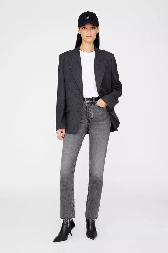 Anine Bing Jeremy Baseball Cap AB i black denim – kasket i 100 % bomuld med broderet logo og justerbar rem.