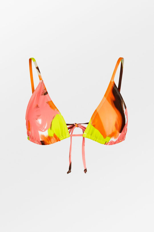Becksöndergaard Maple Bella Bikini Top – farverig trekantsbikini med justerbare stropper og udtagelige puder. Bæredygtigt valg.