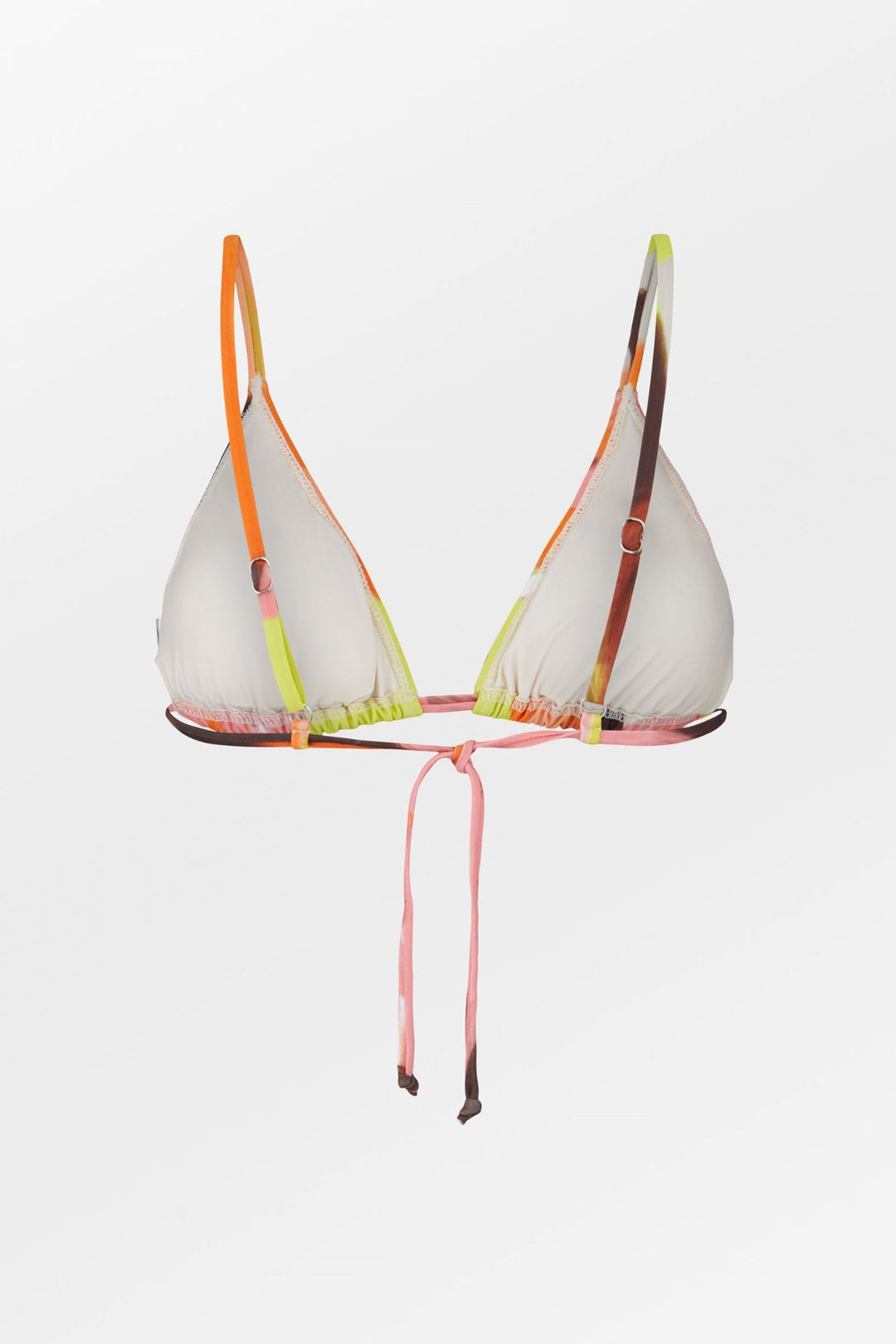 Becksöndergaard Maple Bella Bikini Top – farverig trekantsbikini med justerbare stropper og udtagelige puder. Bæredygtigt valg.