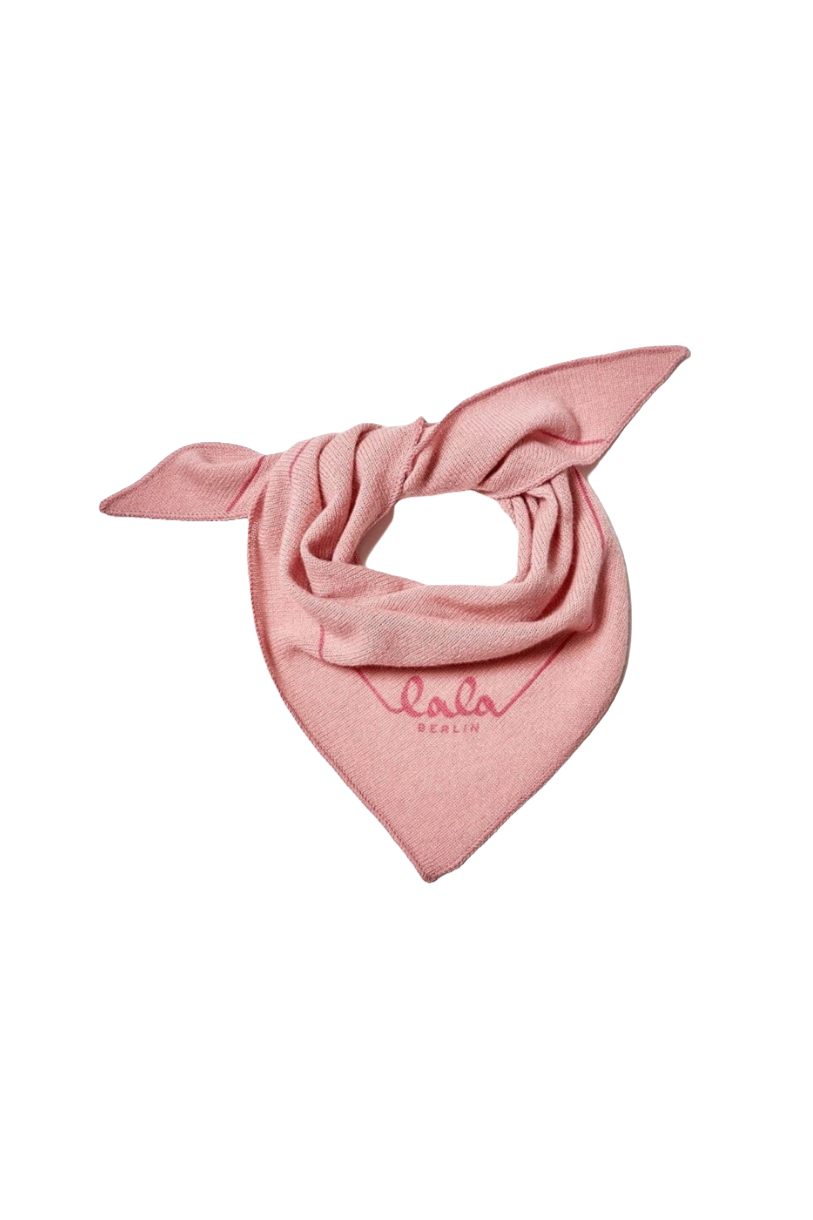 Lala Berlin Triangle Solid XS – luksuriøst tørklæde i 100% kashmir med diskret logo i farven fandango.