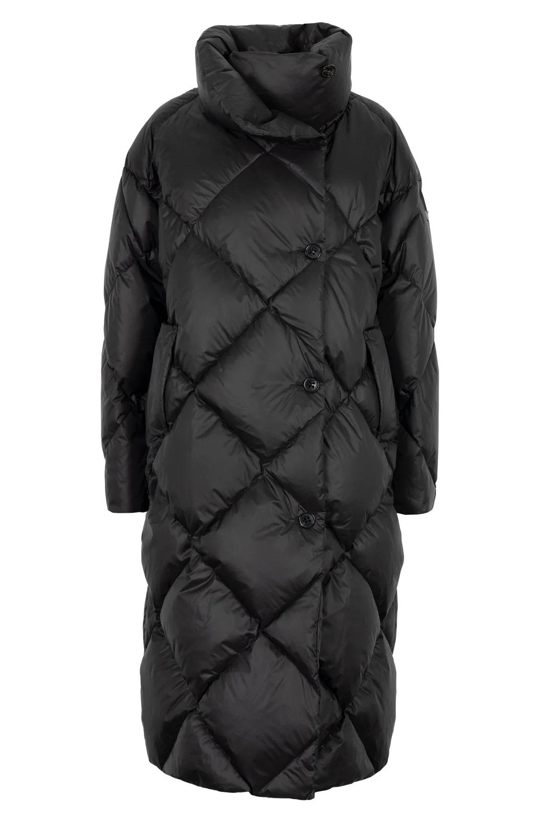 Lempelius | Iconic Diamond Quilt Down Coat, black