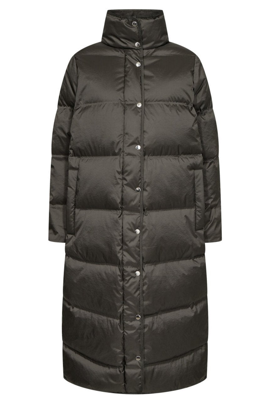 Leveté Room LR-Holly 1 Jakke i Sort - Lang Dunjakke med Høj Hals