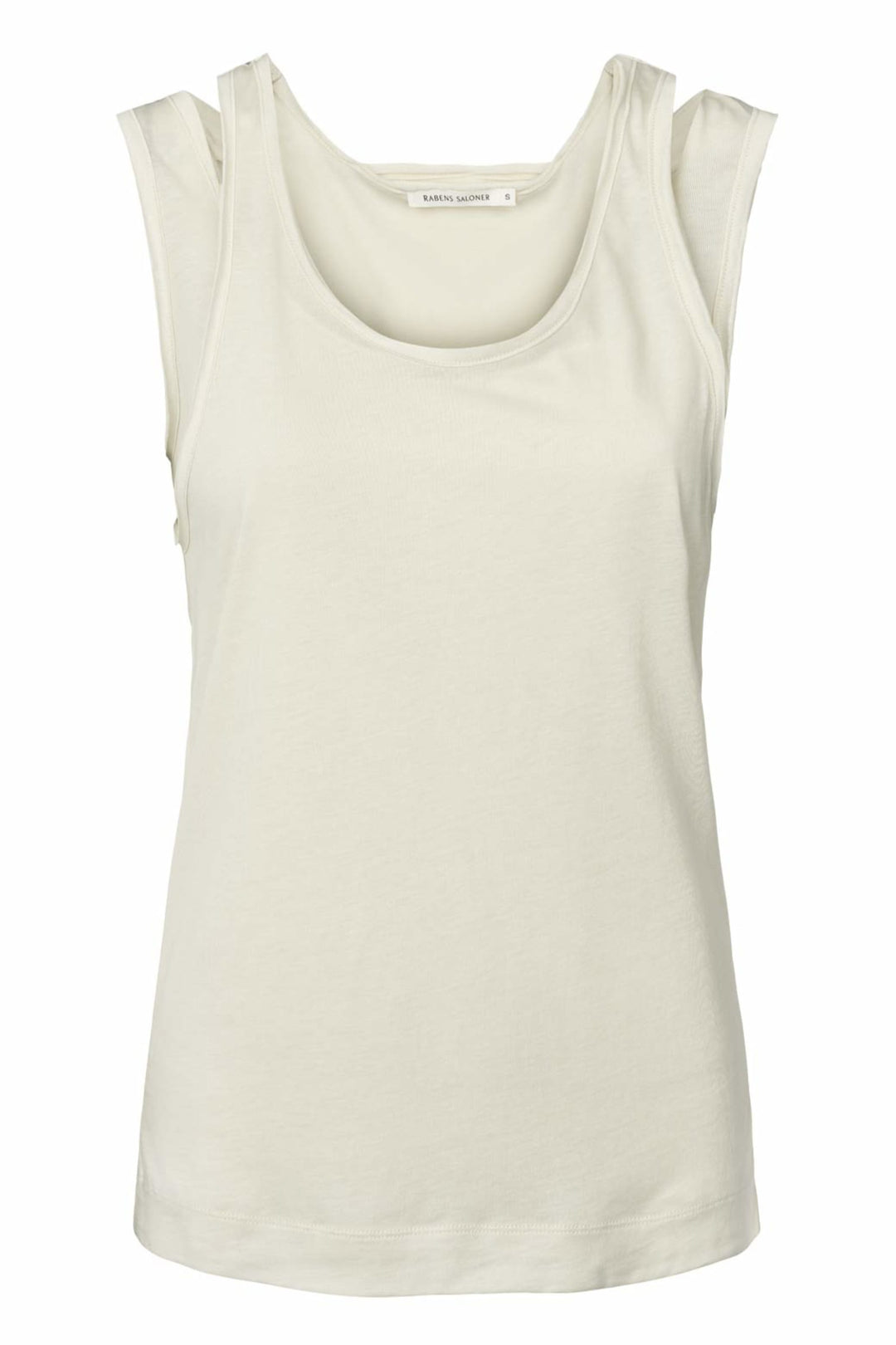 Rabens Saloner Darling Tanktop i Dirty Chalk – let, blød og åndbar sommer-top i strækbar kvalitet med rund hals og dobbelte stropper.