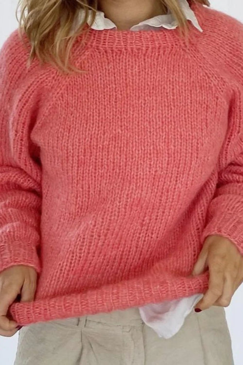 Coffee Beanies | Striktrøje | Alpaca Sweater, pink