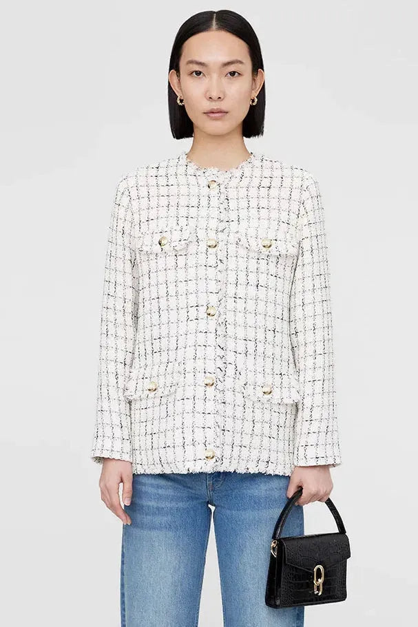 SHOP Jakke ANINE BING Janet Jacket white plaid Cassandra