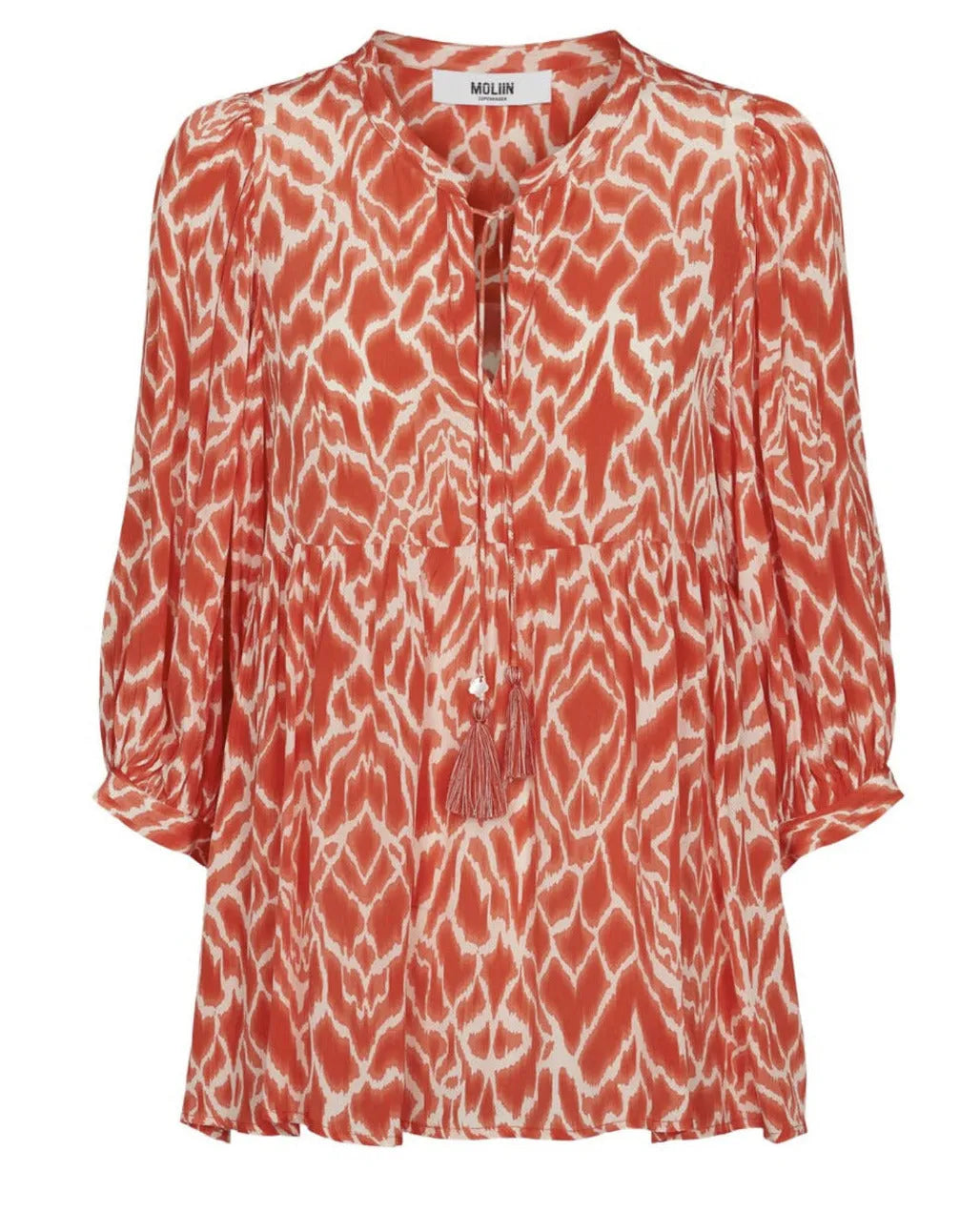 Bluse | MOLIIN Kaja shirt, mønstret hot coral