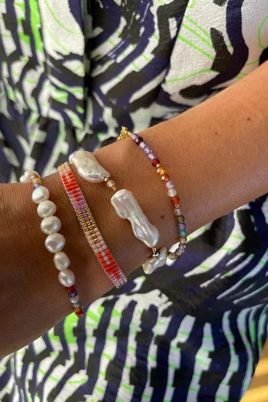 Nuni | Armbånd | Rikke, pearl/guldbelagt