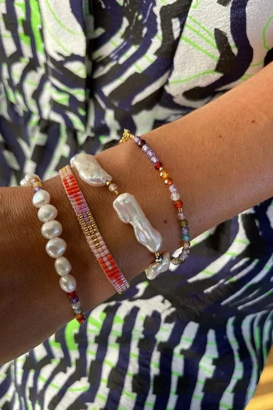 Nuni | Armbånd | Rikke, pearl/guldbelagt