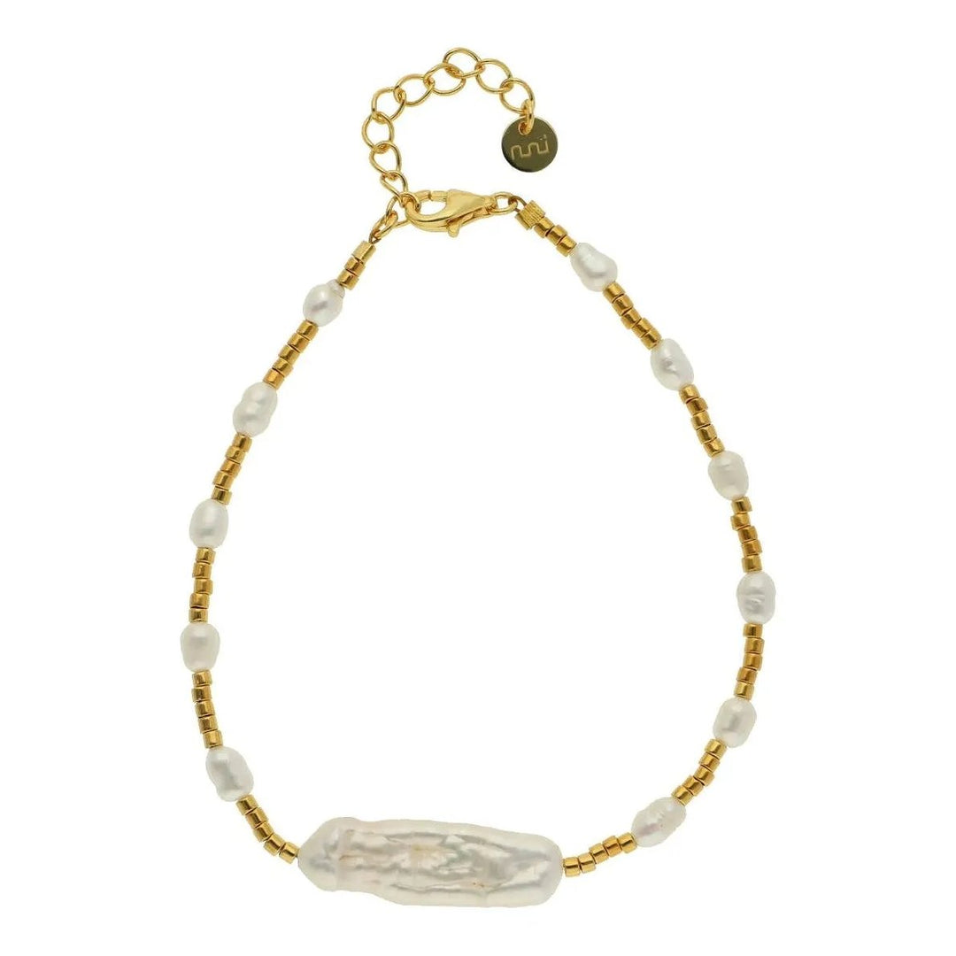 Nuni | Armbånd | Sofie, pearl/guldbelagt