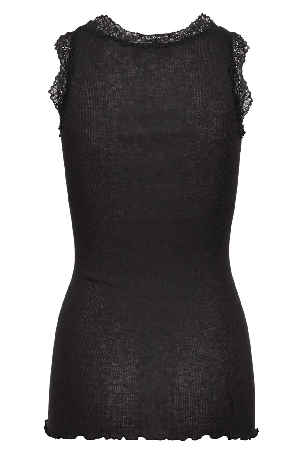 ROSEMUNDE Wool Top, ikonisk top med blonder i uld