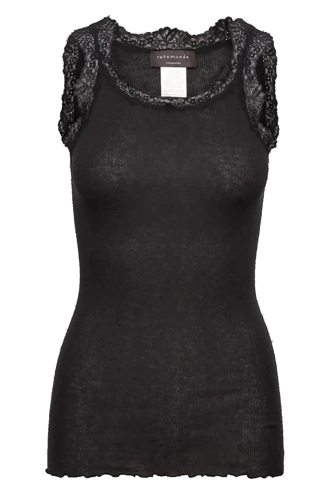 ROSEMUNDE Wool Top, ikonisk top med blonder i uld