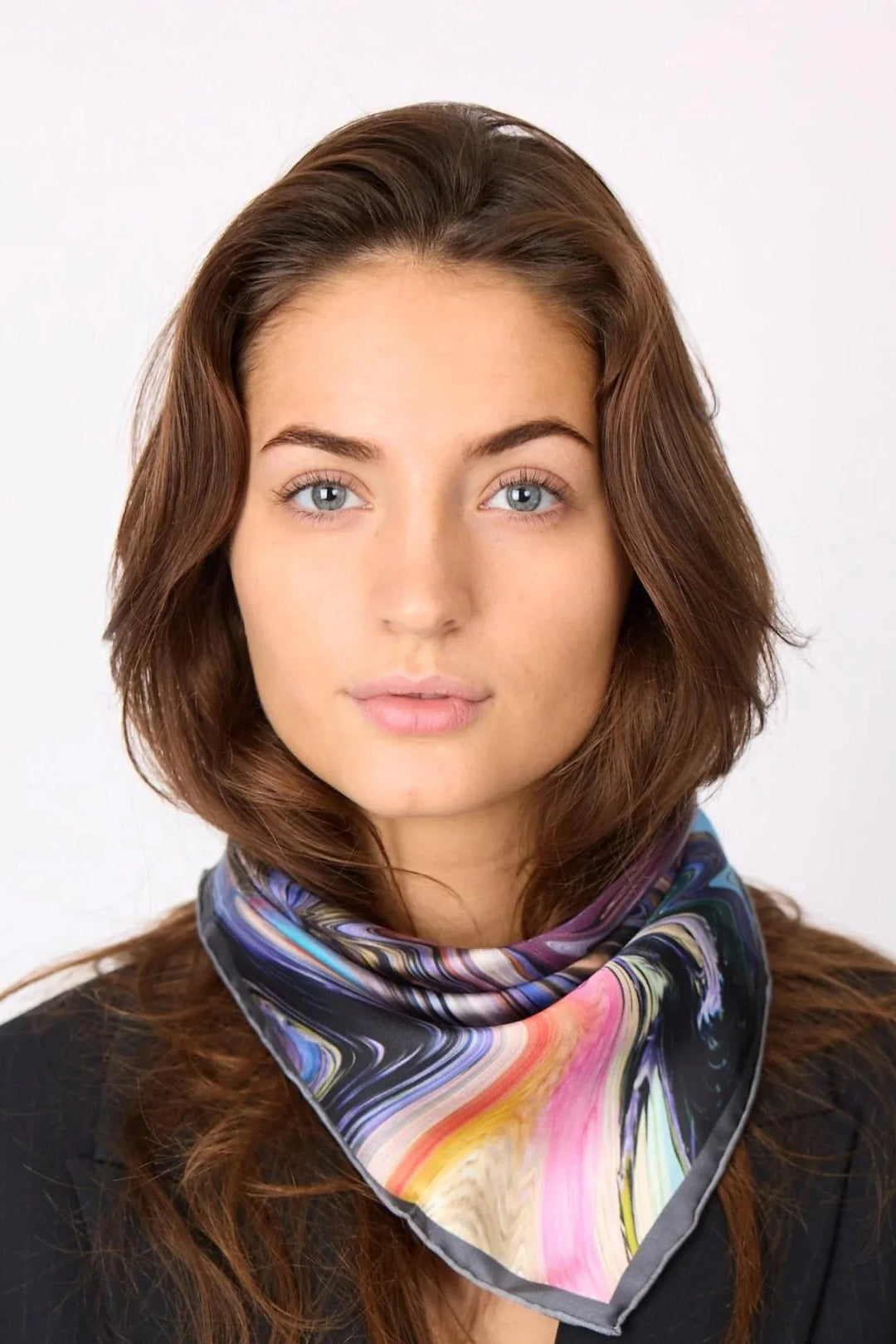 Silketørklæde | Bella Ballou Marble silk scarf, sorbet
